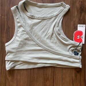 Women's Light Sage Green Ribbed Crop Top- Medium *NWT*